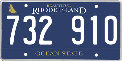 RI license plate 732910