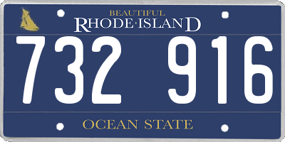RI license plate 732916