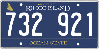 RI license plate 732921