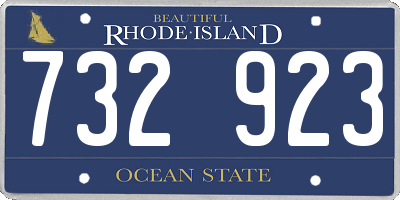 RI license plate 732923