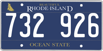 RI license plate 732926
