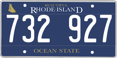RI license plate 732927
