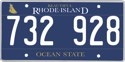 RI license plate 732928