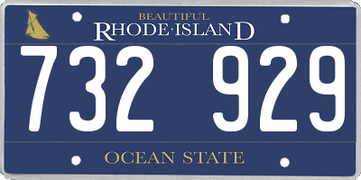 RI license plate 732929