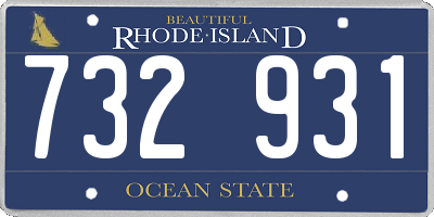 RI license plate 732931