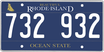 RI license plate 732932