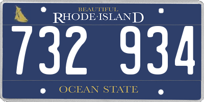 RI license plate 732934