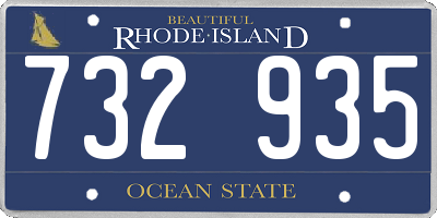 RI license plate 732935