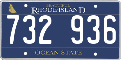 RI license plate 732936