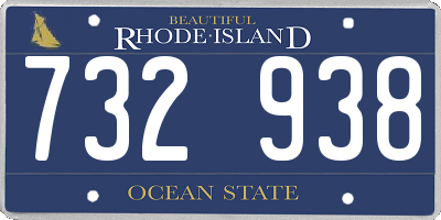 RI license plate 732938