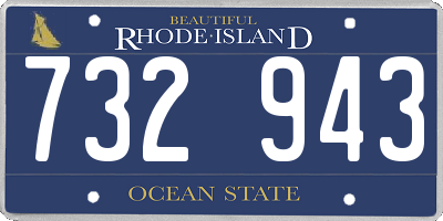 RI license plate 732943