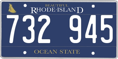 RI license plate 732945