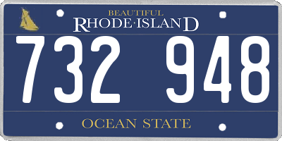 RI license plate 732948
