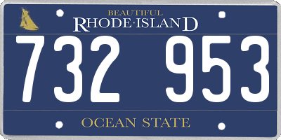 RI license plate 732953