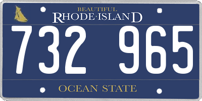 RI license plate 732965