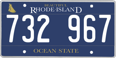 RI license plate 732967