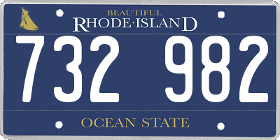 RI license plate 732982