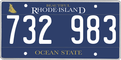 RI license plate 732983