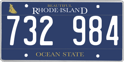 RI license plate 732984