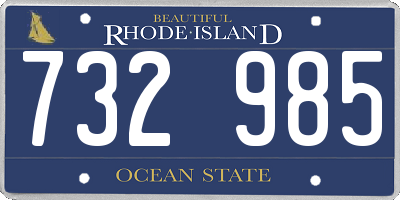 RI license plate 732985
