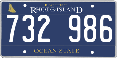 RI license plate 732986