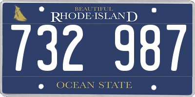 RI license plate 732987