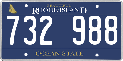 RI license plate 732988