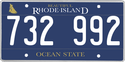 RI license plate 732992