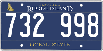 RI license plate 732998