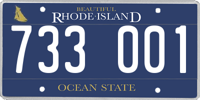 RI license plate 733001
