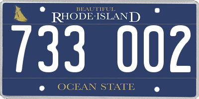 RI license plate 733002