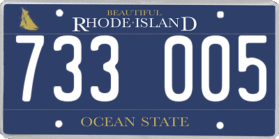 RI license plate 733005
