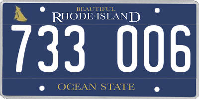 RI license plate 733006