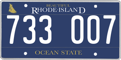 RI license plate 733007