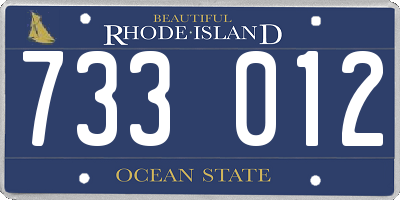 RI license plate 733012