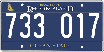 RI license plate 733017