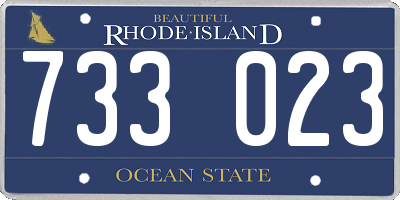 RI license plate 733023