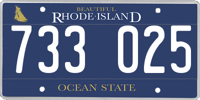 RI license plate 733025