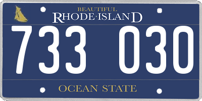 RI license plate 733030