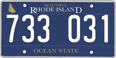 RI license plate 733031