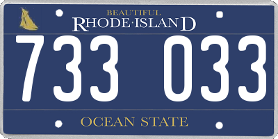 RI license plate 733033