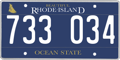 RI license plate 733034
