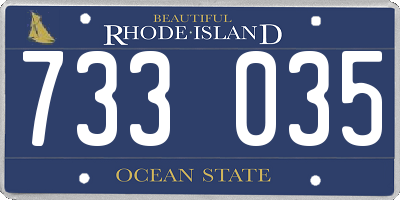 RI license plate 733035