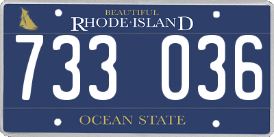 RI license plate 733036