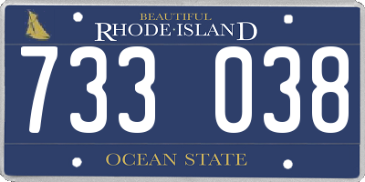 RI license plate 733038