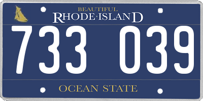 RI license plate 733039