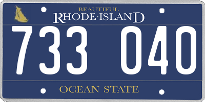 RI license plate 733040