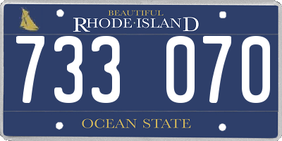 RI license plate 733070