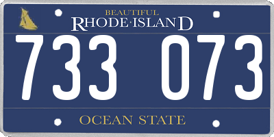 RI license plate 733073