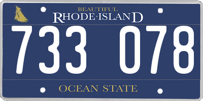 RI license plate 733078